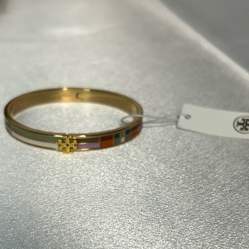 New Tory Burch gold and multi color bracelet
